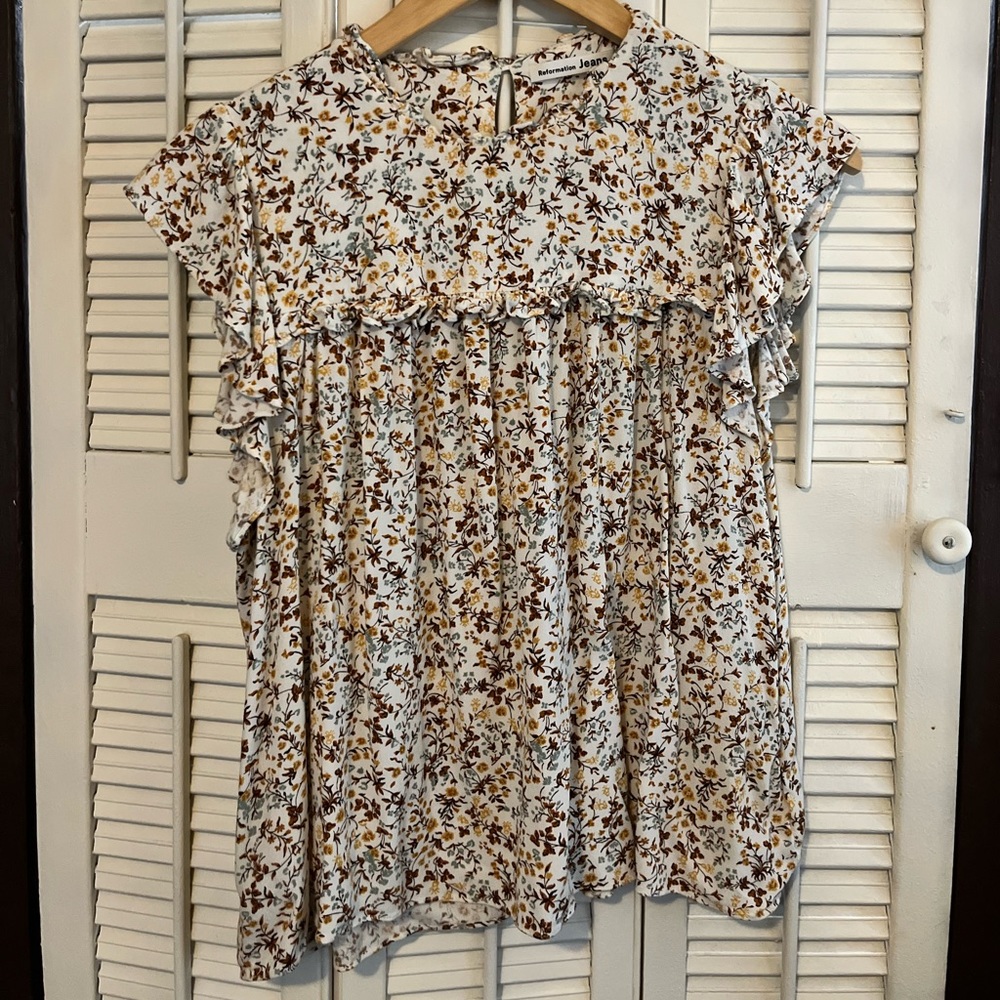 Floral Reformation Jeans Sleeveless Boho Blouse